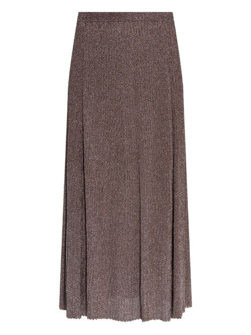Lurex midi skirt - Brown