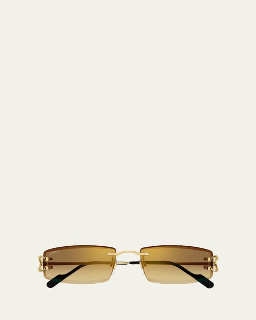 Men's CT0465S Rimless Metal Rectangle Sunglasses