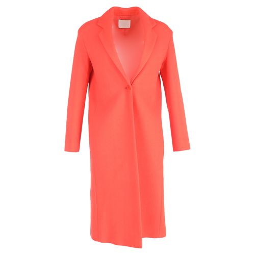 Single-Breasted Coat in Orange Wool