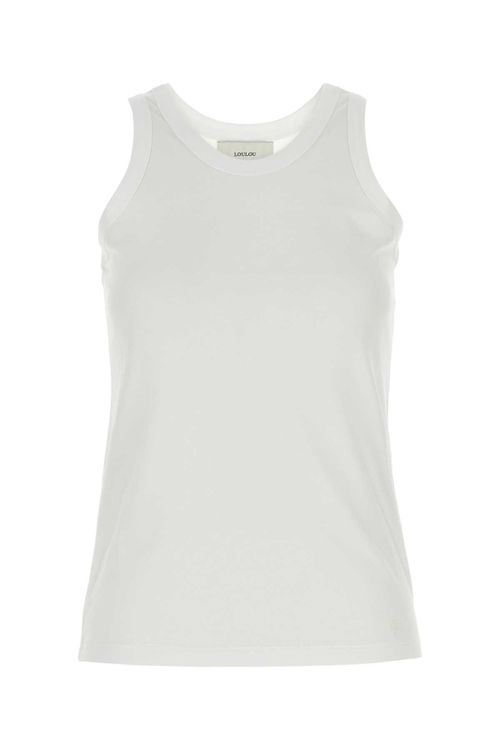 White Cotton Poso Tank Top