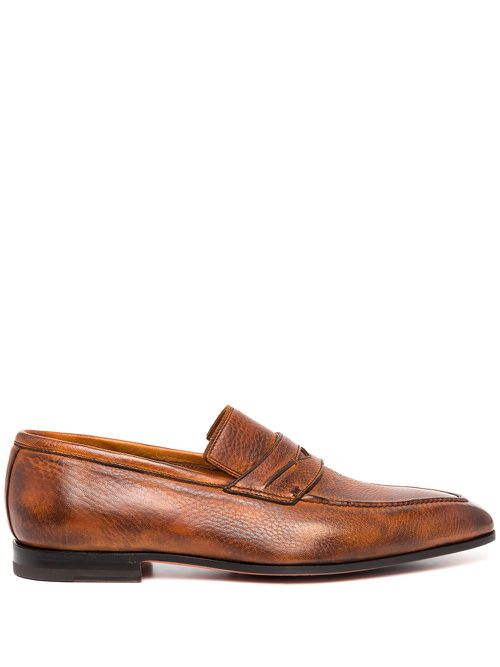 Principe leather slip-on loafers - Brown