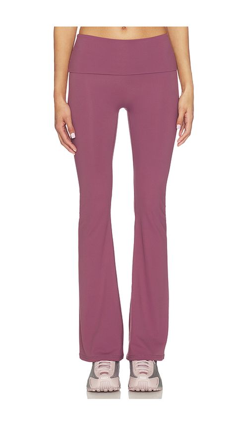 Astoria Foldover Flare Legging in Mauve. L. Also in M, S