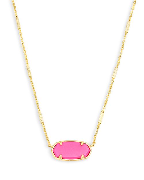 Elisa Stone Adjustable Pendant Necklace in 14K Gold Plated, 19