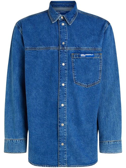 Patch-pocket denim shirt - Blue