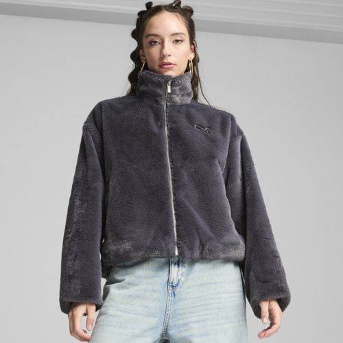PUMA Women's Soft Fleece Jacket in Grey
