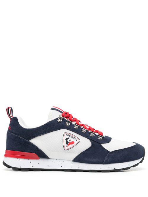 Logo-patch low-top sneakers - Blue