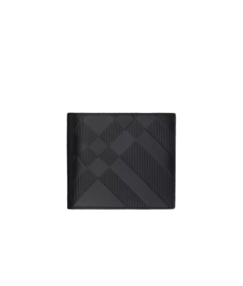 Embossed-check bi-fold wallet