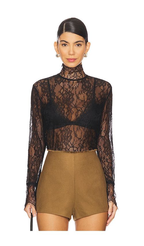 NONchalant Label Mary Lace Top in Black. M. Also in L