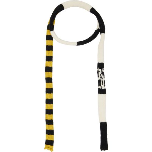 Black & Yellow Stripe Knit Scarf