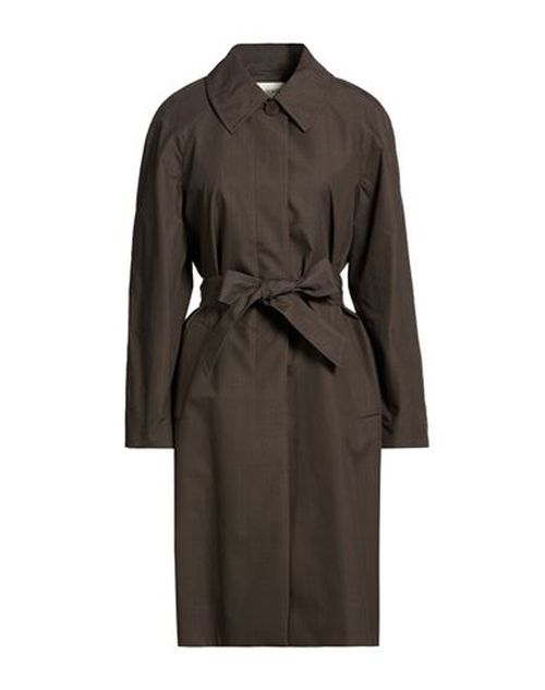 Woman Overcoat & Trench Coat Dark brown Size 6 Cotton