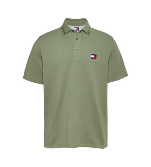 Tommy Jeans for man. DM0DM20917 Branded green polo shirt (S), Casual, Cotton, Short sleeve