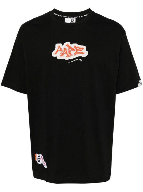 Logo-embellished cotton T-shirt - Black