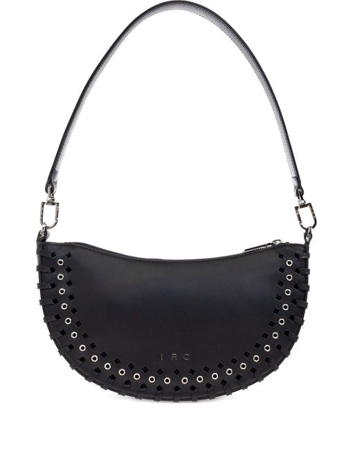 Iri Arc O leather eyelet-detail shoulder bag - Black