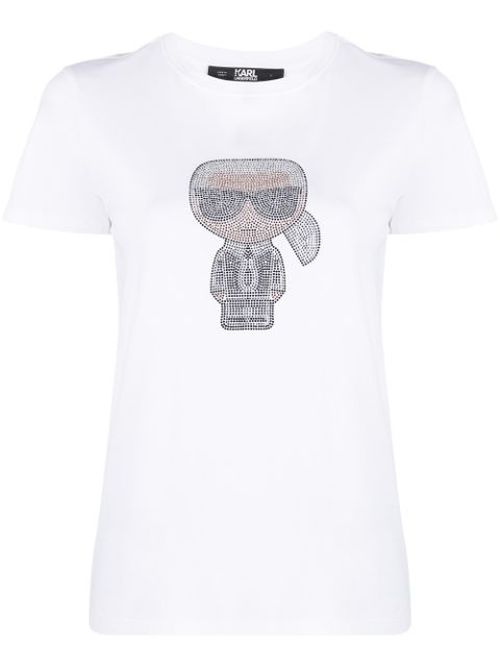 Ironik Karl gem-embellished T-shirt - White