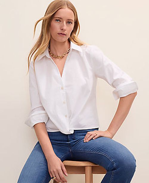 Ann Taylor Petite Knotted Button Down Shirt