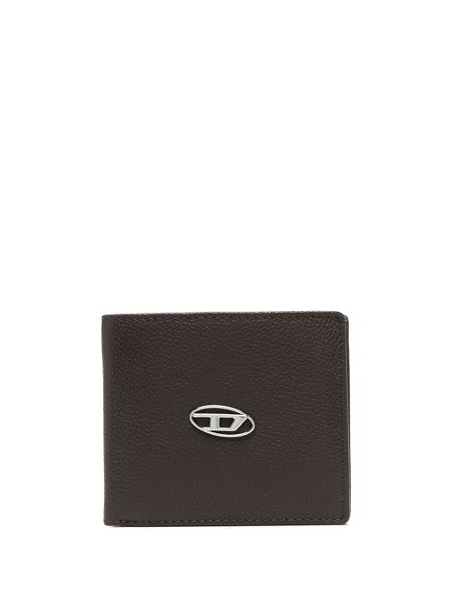 Logo-plaque detail bi-fold wallet - Brown