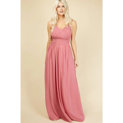 Little Mistress Women's Jenna Rose Lace Detail Maxi Dress in Pink