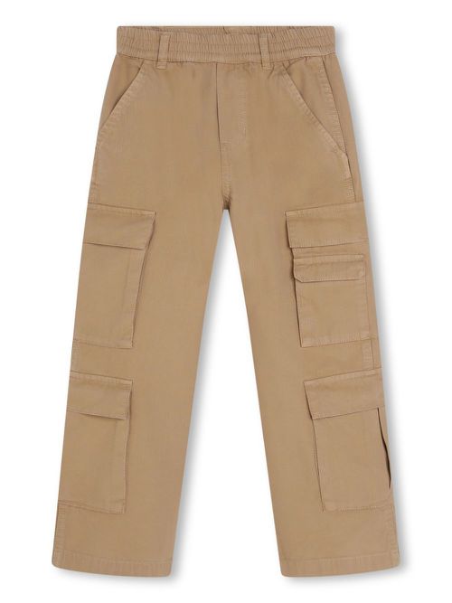 Logo-patch cargo trousers - Neutrals