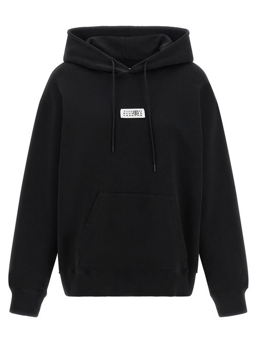 Cotton Logo-Patch Hoodie — Black