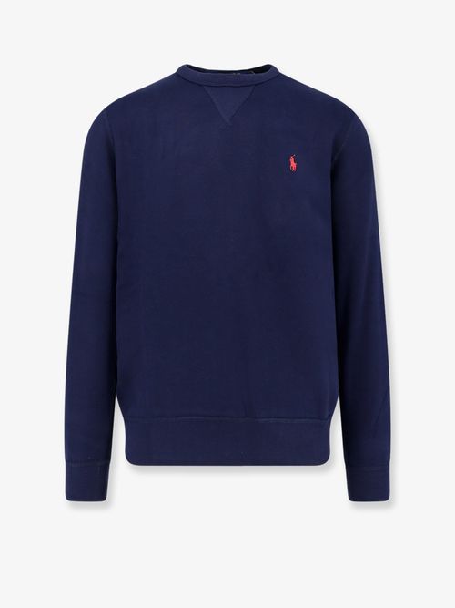 Logo-Embroidered Cotton Blend Sweatshirt — Navy