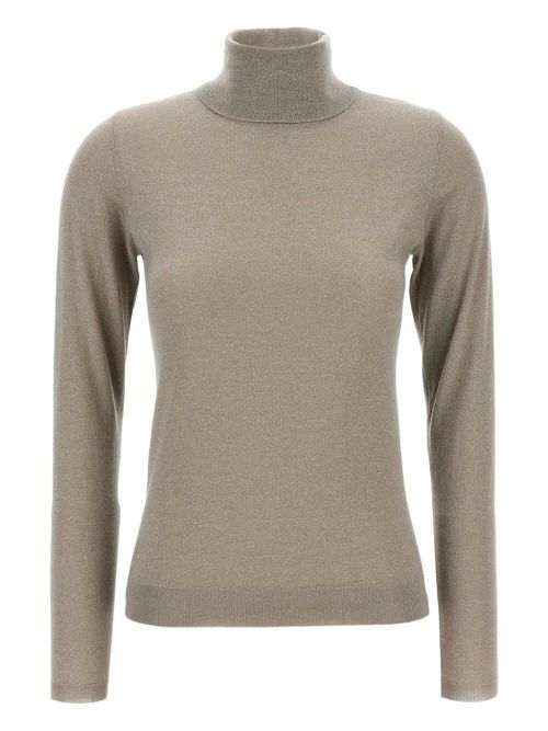 Sparkling Cashmere And Silk Lightweight Turtleneck