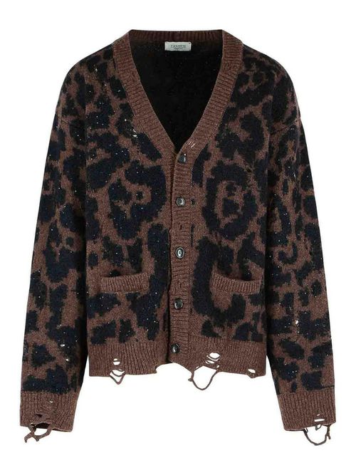 Leopard Jacquard Cardigan