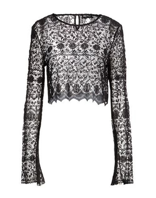 Woman Top Black Size L Viscose, Polyester