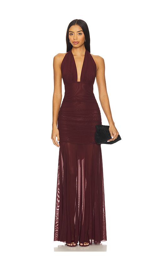 MAJORELLE Shella Gown in Oxblood. XS also in L, M, S