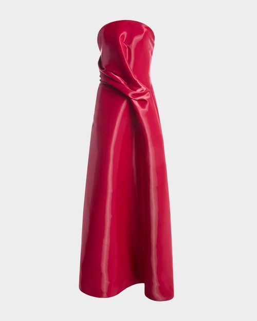 Kate Strapless Liquid-Effect Draped Gown