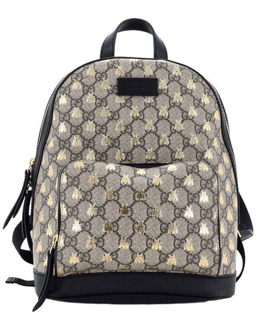 Zip Pocket Backpack Printed Gg Coated Small (Authentic Pre-Loved)