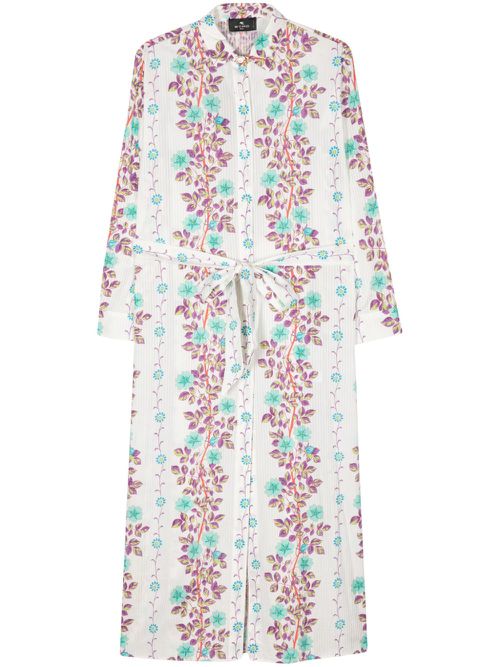 Floral-print shirtdress - White