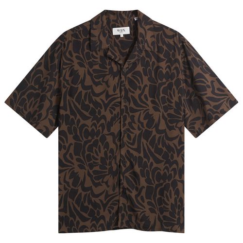 Men's Didcot Two Tone Floral Vacation Shirt in Black/Brown