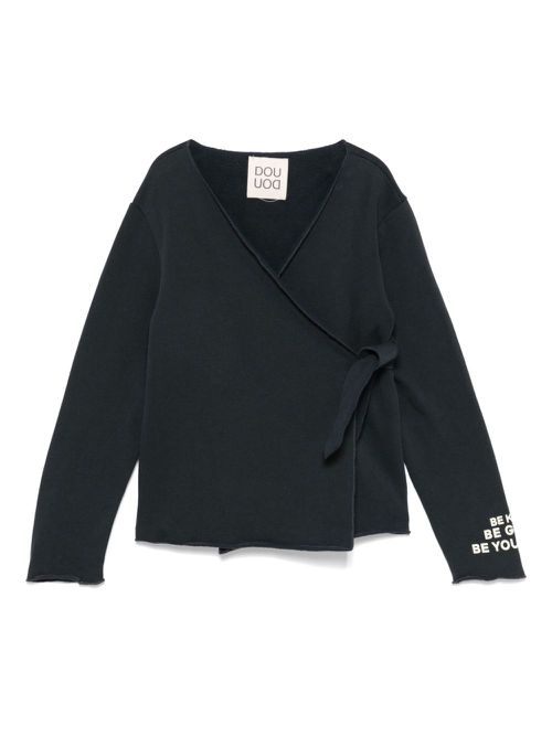 Wrap-design sweatshirt - Blue
