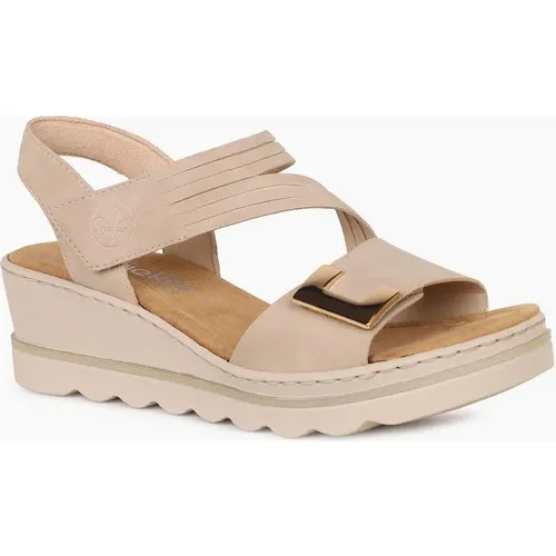 Rieker Women's Haiti Womens Wedge Heel Sandals - Tan