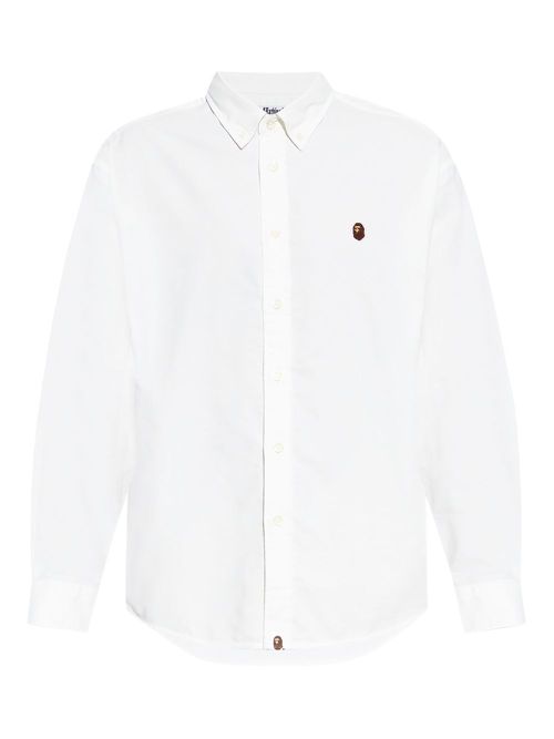 A BATHING APE® logo-appliqué shirt - White