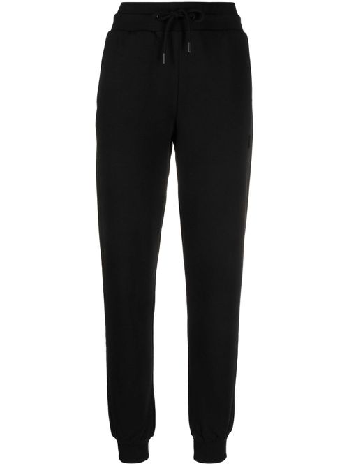 Logo-appliqué organic cotton track pants - Black