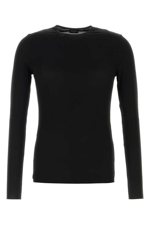 Jersey Mix Rayon T-Shirt — Black