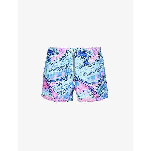 Mens Blue Fold Swim Shorts