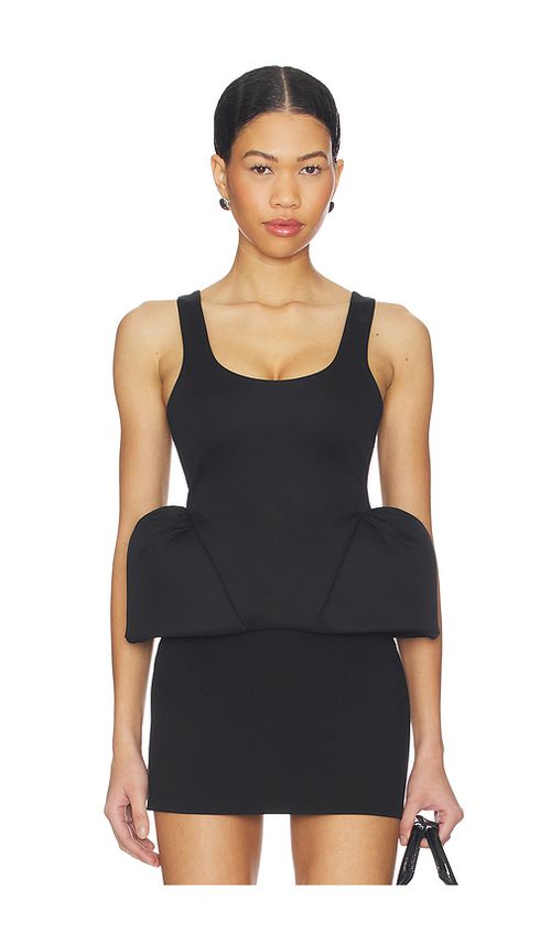 LADO BOKUCHAVA Basque Top in Black. L. Also in M
