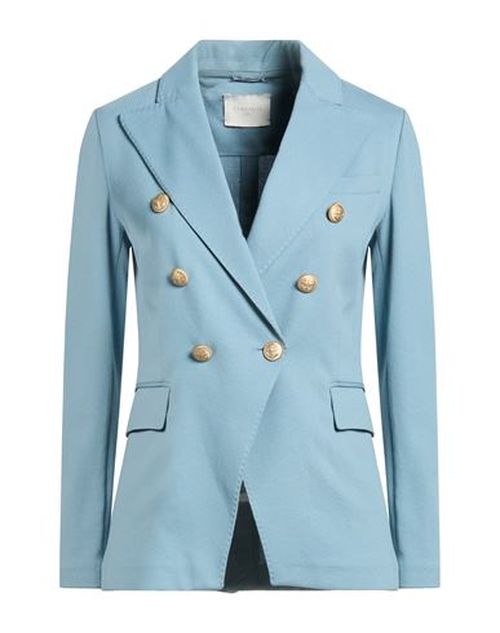 Woman Blazer Light blue Size 4 Cotton, Elastane