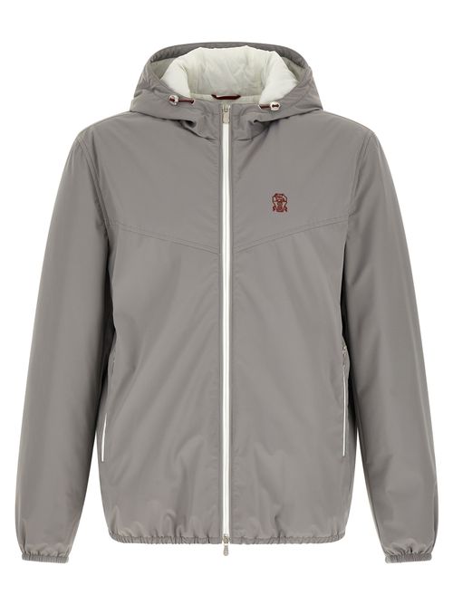 Water-Repellent Padded Shell Jacket — Gray