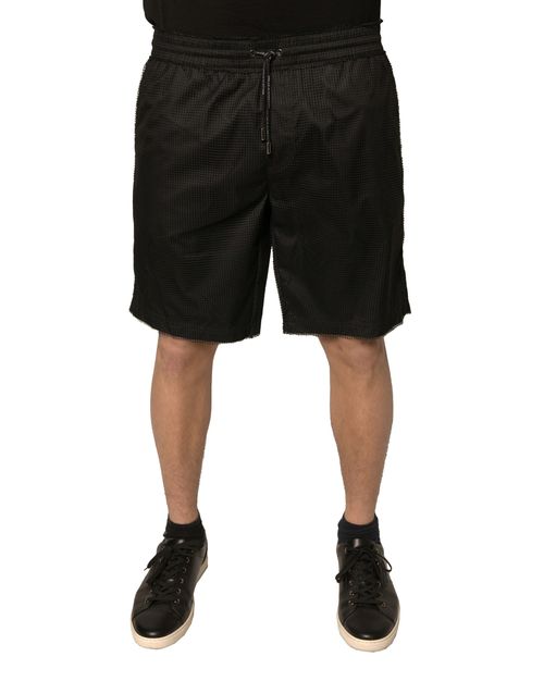 Jersey Mid-Rise Shorts — Black