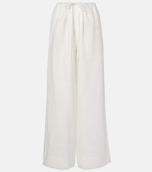 Rosalia mid-rise ramie wed-leg pants