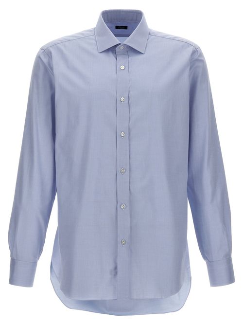 Textured Cotton Shirt — Blue