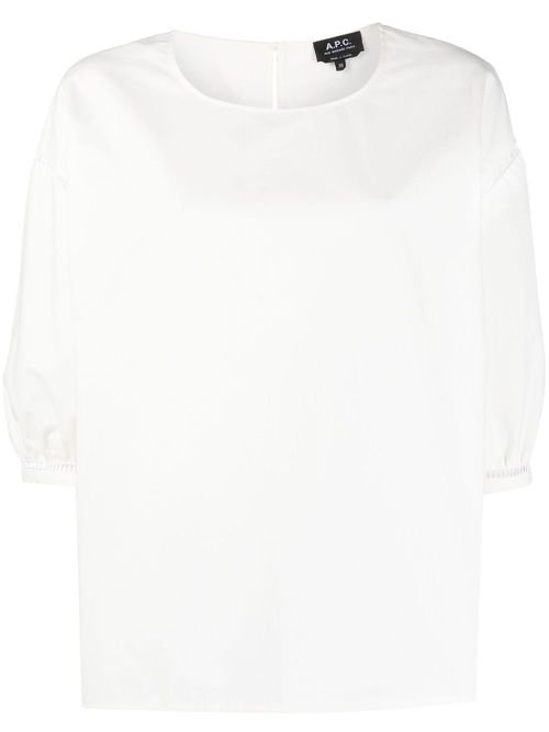 Georgia openwork cotton blouse - White