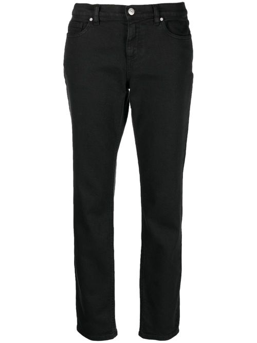 Mid-rise slim-cut jeans - Black