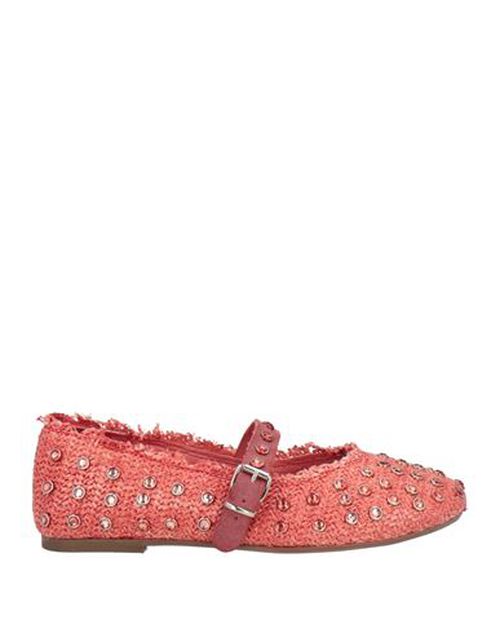 Woman Ballet flats Tomato red Size 6 Textile fibers