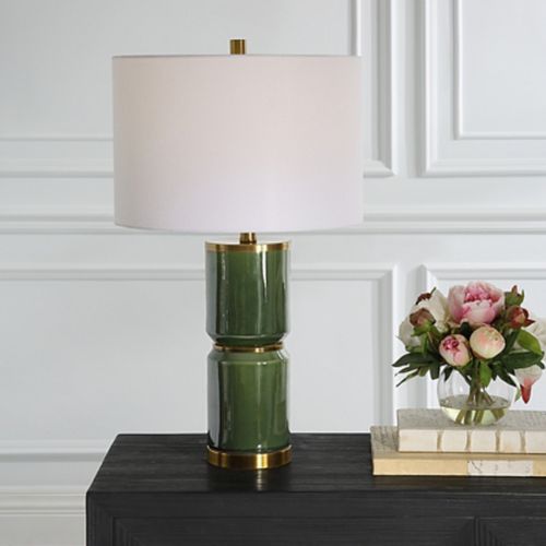 Exalted Living Cylinders Table Lamp, Green