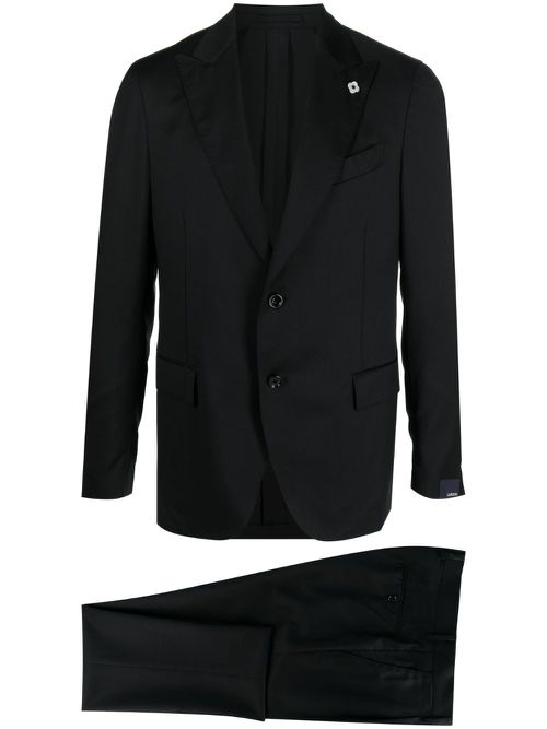 Single-breasted wool suit - Black