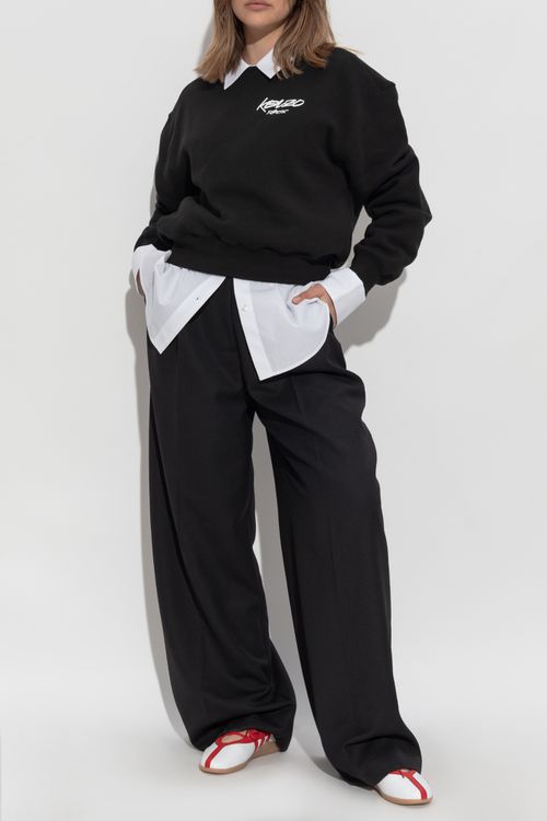 Sweatshirt With Printed Logo, Women's, Black